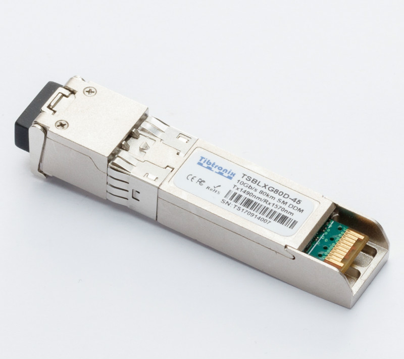 10GBASE-BX80-U SFP+ TX1490nm0/RX1570nm 80km DOM Transceiver