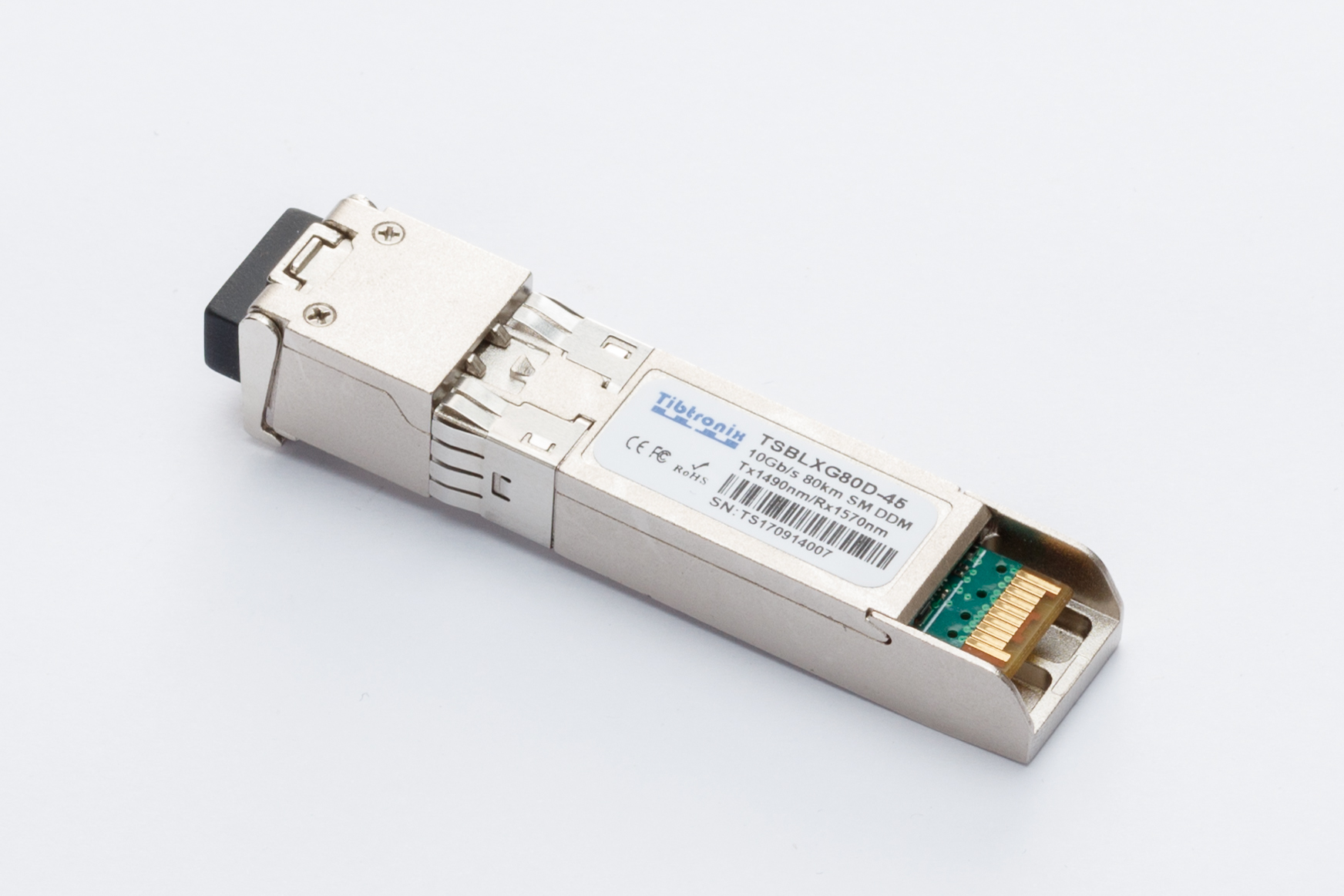 10GBASE-BX80-U SFP+ TX1490nm/RX1550nm 80km DOM Transceiver