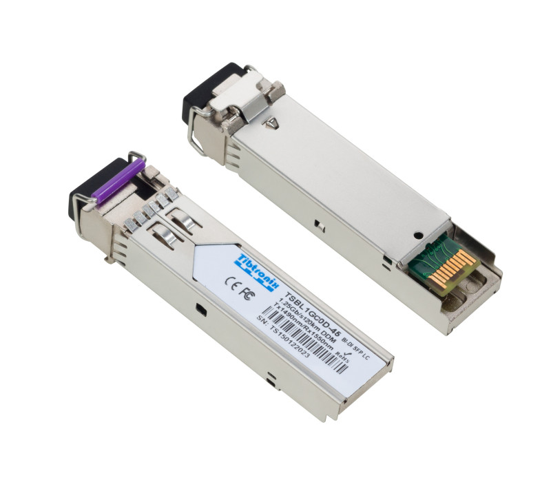 1000BASE-BX BiDi SFP TX1490nm/RX1550nm 80km DDM Transceiver